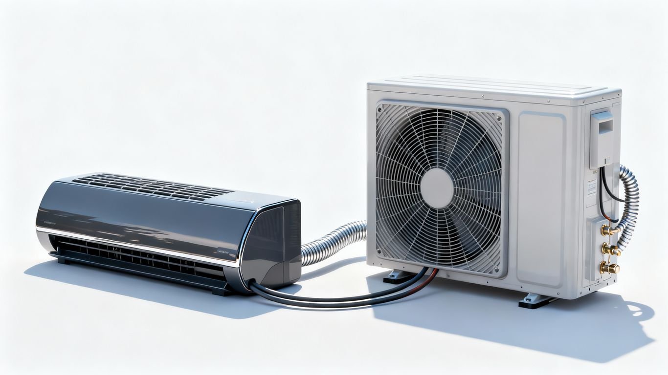 Unité intérieure et extérieure d'un climatiseur split